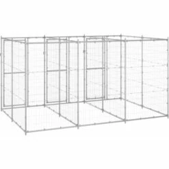 INLIFE Chenil Extérieur Acier Galvanisé 7,26 M² -Niche, chenil, enclos et parc pour chien Soldes 2022 60599339 4