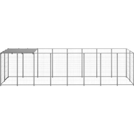 INLIFE Chenil Argenté 4,84 M² Acier 2 INLIFE Chenil Argenté 4,84 M² Acier – Image 2