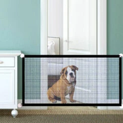 LIFCAUSAL Porte De Sécurité Pour Chien Barrière De Sécurité Pour Animaux De Compagnie Porte De Sécurité Pliante Portative Pour Bébé Installer N'importe Où 110 * 72 CM -Niche, chenil, enclos et parc pour chien Soldes 2022 60604129 4
