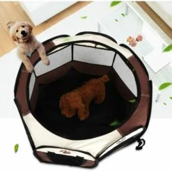ZOLGINAH Parc Pour Chien,Parc Pour Animaux De Compagnie, Tente Petits Animaux,Clôture D'exercice Intérieure,Compagnie Respirant Pliable Portable Confortable Tente ,8 Panneaux -Niche, chenil, enclos et parc pour chien Soldes 2022 60652382 3