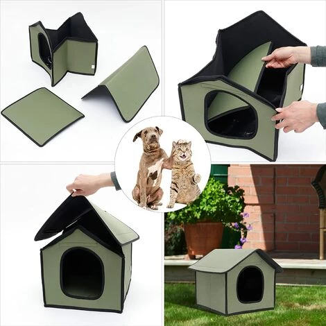 HEGUYEY Niche étanche Pour Chat Et Chien Pliable De Chat Extérieure Pour Animaux De Compagnie, Maison De Chien Extérieure étanche à La Pluie Maison De Chat Villa Tente Abri Pour Animaux De Compagnie 5 HEGUYEY Niche étanche Pour Chat Et Chien Pliable De Chat Extérieure Pour Animaux De Compagnie, Maison De Chien Extérieure étanche à La Pluie Maison De Chat Villa Tente Abri Pour Animaux De Compagnie – Image 5
