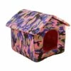 SINCèREETALI Niche Pour Animaux De Compagnie Pliable Et Lavable Toile Imperméable Intérieure Et Extérieure Maison Chaude Pour Animaux De Compagnie (camouflage Rouge S: 33*30*33)