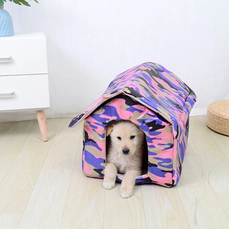 SINCèREETALI Niche Pour Animaux De Compagnie Pliable Et Lavable Toile Imperméable Intérieure Et Extérieure Maison Chaude Pour Animaux De Compagnie (camouflage Rouge S: 33*30*33) 3 SINCèREETALI Niche Pour Animaux De Compagnie Pliable Et Lavable Toile Imperméable Intérieure Et Extérieure Maison Chaude Pour Animaux De Compagnie (camouflage Rouge S: 33*30*33) – Image 3