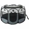 CATHERINE Parc Pliable Portable Pour Animaux De Compagnie, Tente Pour Animaux De Compagnie à 8 Sections, 73 X 73 X 43 Cm (gris)