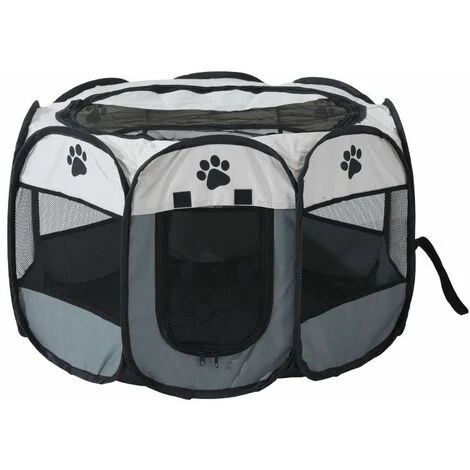 CATHERINE Parc Pliable Portable Pour Animaux De Compagnie, Tente Pour Animaux De Compagnie à 8 Sections, 73 X 73 X 43 Cm (gris) 1 CATHERINE Parc Pliable Portable Pour Animaux De Compagnie, Tente Pour Animaux De Compagnie à 8 Sections, 73 X 73 X 43 Cm (gris)
