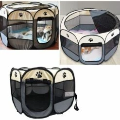 CATHERINE Parc Pliable Portable Pour Animaux De Compagnie, Tente Pour Animaux De Compagnie à 8 Sections, 73 X 73 X 43 Cm (gris) 5 CATHERINE Parc Pliable Portable Pour Animaux De Compagnie, Tente Pour Animaux De Compagnie à 8 Sections, 73 X 73 X 43 Cm (gris) -Niche, chenil, enclos et parc pour chien Soldes 2022 63741253 3