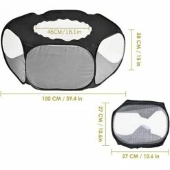 FOZIY Parc Pour Petits Animaux, Ten Te Cage Pour Animaux Compagnie, Parc à Animaux Pliable, Parc Petits Animaux, Avec Couvercle Supérieur Anti évasion, Pour Chaton Lapins Lapin Hamster Chinchillas (Noir)，Fonepro -Niche, chenil, enclos et parc pour chien Soldes 2022 63841659 3
