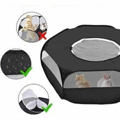FOZIY Parc Pour Petits Animaux, Ten Te Cage Pour Animaux Compagnie, Parc à Animaux Pliable, Parc Petits Animaux, Avec Couvercle Supérieur Anti évasion, Pour Chaton Lapins Lapin Hamster Chinchillas (Noir)，Fonepro -Niche, chenil, enclos et parc pour chien Soldes 2022 63841659 4