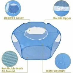 FOZIY Parc Pour Petits Animaux, Ten Te Cage Pour Animaux Compagnie, Parc à Animaux Pliable, Parc Petits Animaux, Avec Couvercle Supérieur Anti évasion, Pour Chaton Lapins Lapin Hamster Chinchillas (Bleu)，Fonepro -Niche, chenil, enclos et parc pour chien Soldes 2022 63841791 4