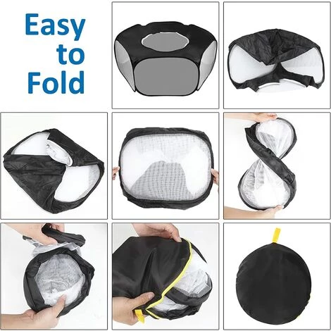AOUGO Parc Pour Petits Animaux Tente Pliable Pour Animal Domestique Clôture Cage Avec Couvercle à Fermeture éclair Respirant Transparent Pop Up Stylo D'exercice Pour Animal De Compagnie Pour Cochon D'Inde Lapins Hamster Chinchillas Hérissons Chaton Chiot (Noir) 5 AOUGO Parc Pour Petits Animaux Tente Pliable Pour Animal Domestique Clôture Cage Avec Couvercle à Fermeture éclair Respirant Transparent Pop Up Stylo D'exercice Pour Animal De Compagnie Pour Cochon D'Inde Lapins Hamster Chinchillas Hérissons Chaton Chiot (Noir) – Image 5