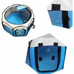 BF Parc Pliable Pour Animaux De Compagnie 8 Sections En Maille Maison Chiot Tente Chenil Pour Chien Chat Lapin Petits Animaux (91 X 91 X 58 Cm, Bleu) 8 BF Parc Pliable Pour Animaux De Compagnie 8 Sections En Maille Maison Chiot Tente Chenil Pour Chien Chat Lapin Petits Animaux (91 X 91 X 58 Cm, Bleu) -Niche, chenil, enclos et parc pour chien Soldes 2022 64387048 4