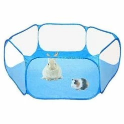 BDD Parc Portable Pour Petit Animal Pliant Extérieur Intérieur Tente Cage Pour Animaux De Compagnie (Bleu)
