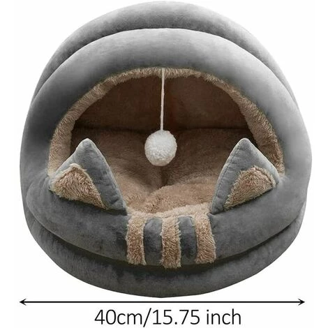YOOUYIDA Nid Chaud D'hiver Pour Animal Domestique, Lit Pour Chien, Chat, Sac De Couchage, Intérieur Portable, Pliable, Avec Coussin Amovible Et Fond Résistant à L'eau Pour Petits Chats (gris, M) 4 YOOUYIDA Nid Chaud D'hiver Pour Animal Domestique, Lit Pour Chien, Chat, Sac De Couchage, Intérieur Portable, Pliable, Avec Coussin Amovible Et Fond Résistant à L'eau Pour Petits Chats (gris, M) â Image 4