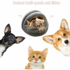 YOOUYIDA Nid Chaud D'hiver Pour Animal Domestique, Lit Pour Chien, Chat, Sac De Couchage, Intérieur Portable, Pliable, Avec Coussin Amovible Et Fond Résistant à L'eau Pour Petits Chats (gris, M) 9 YOOUYIDA Nid Chaud D'hiver Pour Animal Domestique, Lit Pour Chien, Chat, Sac De Couchage, Intérieur Portable, Pliable, Avec Coussin Amovible Et Fond Résistant à L'eau Pour Petits Chats (gris, M) -Niche, chenil, enclos et parc pour chien Soldes 2022 65811315 5