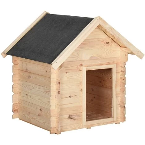 TRUE DEAL Niche Pour Chien 80x80x100,6 Cm Bois De Pin Massif 1 TRUE DEAL Niche Pour Chien 80x80x100,6 Cm Bois De Pin Massif