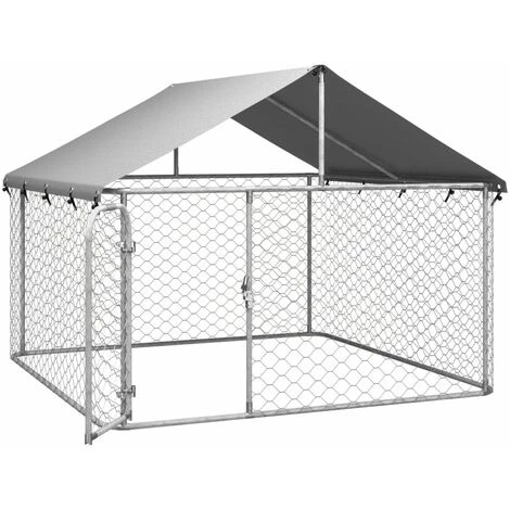 TRUE DEAL Chenil D'extérieur Avec Toit Pour Chiens 200x200x150 Cm 4 TRUE DEAL Chenil D'extérieur Avec Toit Pour Chiens 200x200x150 Cm – Image 4