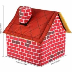 TANèTUE 2 Dans 1 Maison De Chien Et De Lit De Chien De Brique Rouge, Nid D'animal Familier Mou Chaud Pliable Antidérapant De Chiot De Chat, Lit De Chien Démontable Et Lavable -Niche, chenil, enclos et parc pour chien Soldes 2022 67429047 4