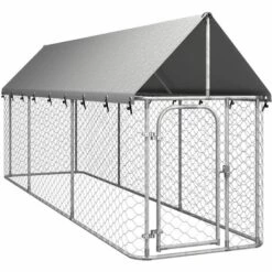 TRUE DEAL Chenil Extérieur Avec Toit Pour Chiens 400x100x150 Cm