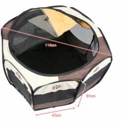 OOBEST Oxford Enclos Pliable Grand Parc Pour Animaux (Chien,Chiots, Chats, Lapins, Cochons D'Inde) Pour L'intérieur Ou L'extérieur (Café) -Niche, chenil, enclos et parc pour chien Soldes 2022 67641985 3