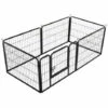 OOBEST Parc Enclos Pour Chiens Chiot Lapin Rongeur Clôture En Métal Pour Exercice Pliable Hauteur 60cm, 6 Panneaux，Noir