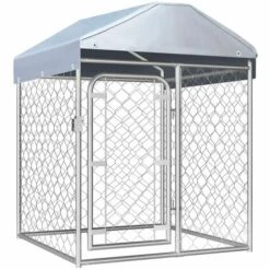 MAISONCHIC Chenil Extérieur Enclos Chenil Pour Chien Avec Toit 100 X 100 X 125 Cm