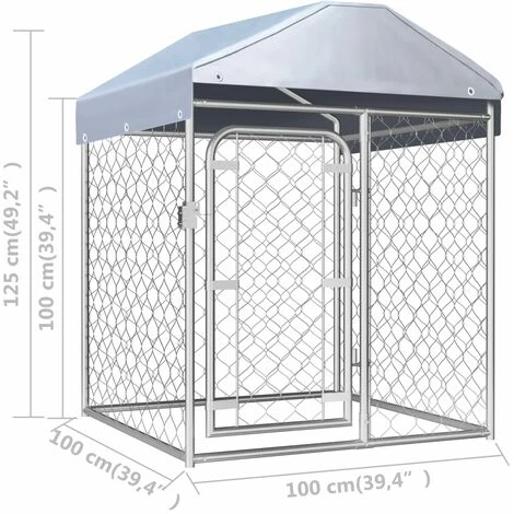 MAISONCHIC Chenil Extérieur Enclos Chenil Pour Chien Avec Toit 100 X 100 X 125 Cm 5 MAISONCHIC Chenil Extérieur Enclos Chenil Pour Chien Avec Toit 100 X 100 X 125 Cm – Image 5