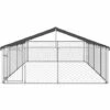 VIDAXL Chenil D'extérieur Avec Toit Pour Chiens 600x300x150 Cm - Argent