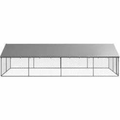 VIDAXL Chenil D'extérieur Avec Toit Pour Chiens 600x300x150 Cm - Argent -Niche, chenil, enclos et parc pour chien Soldes 2022 67700688 3