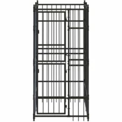 VIDAXL Chenil D'extérieur Pour Chiens Acier 1,84 M² - Noir