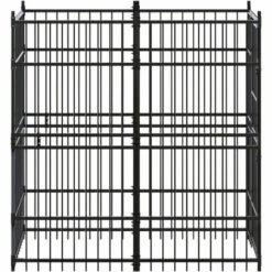 VIDAXL Chenil D'extérieur Pour Chiens Acier 1,84 M² - Noir -Niche, chenil, enclos et parc pour chien Soldes 2022 67700711 3