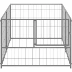 VIDAXL Chenil Argenté 200x100x70 Cm Acier - Argent -Niche, chenil, enclos et parc pour chien Soldes 2022 67700809 3