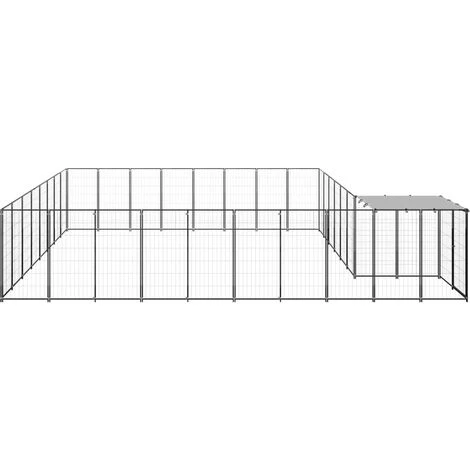 VIDAXL Chenil Argenté 20,57 M² Acier - Argent 3 VIDAXL Chenil Argenté 20,57 M² Acier - Argent – Image 3