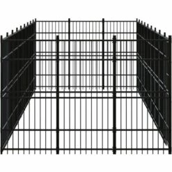 VIDAXL Chenil D'extérieur Pour Chiens Acier 24,88 M² - Noir 7 VIDAXL Chenil D'extérieur Pour Chiens Acier 24,88 M² - Noir -Niche, chenil, enclos et parc pour chien Soldes 2022 67700863 3