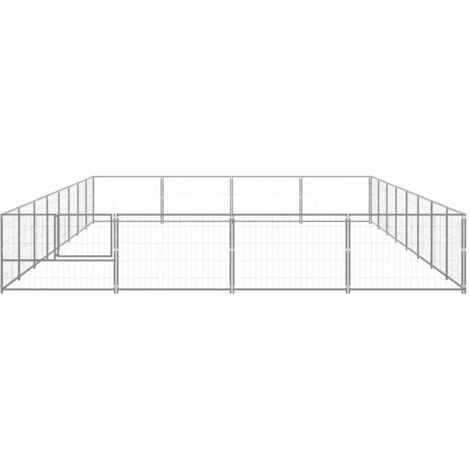 VIDAXL Chenil Argenté 32 M² Acier - Argent 3 VIDAXL Chenil Argenté 32 M² Acier - Argent – Image 3