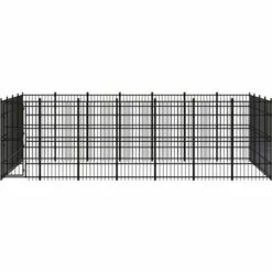 VIDAXL Chenil D'extérieur Pour Chiens Acier 25,8 M² - Noir