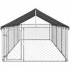 VIDAXL Chenil Extérieur Avec Toit Pour Chiens 600x200x150 Cm - Argent