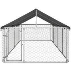 VIDAXL Chenil Extérieur Avec Toit Pour Chiens 600x200x150 Cm - Argent