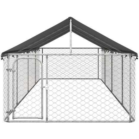 VIDAXL Chenil Extérieur Avec Toit Pour Chiens 600x200x150 Cm - Argent 1 VIDAXL Chenil Extérieur Avec Toit Pour Chiens 600x200x150 Cm - Argent