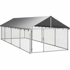 VIDAXL Chenil Extérieur Avec Toit Pour Chiens 600x200x150 Cm - Argent 8 VIDAXL Chenil Extérieur Avec Toit Pour Chiens 600x200x150 Cm - Argent -Niche, chenil, enclos et parc pour chien Soldes 2022 67701120 4