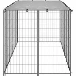 VIDAXL Chenil Argenté 330x110x110 Cm Acier - Argent -Niche, chenil, enclos et parc pour chien Soldes 2022 67701139 3
