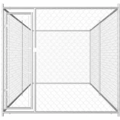VIDAXL Chenil D'extérieur Pour Chiens 382x192x185 Cm - Argent