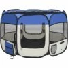 VIDAXL Parc Pour Chiens Pliable Avec Sac De Transport Bleu 90x90x58 Cm - Bleu