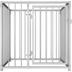 VIDAXL Chenil D'extérieur Pour Chiens 100 X 100 X 100 Cm - Argent