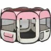 VIDAXL Parc Pour Chiens Pliable Avec Sac De Transport Rose 90x90x58 Cm - Rose