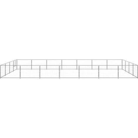 VIDAXL Chenil Argenté 28 M² Acier - Argent 1 VIDAXL Chenil Argenté 28 M² Acier - Argent