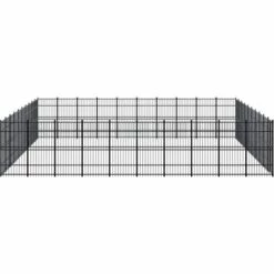 VIDAXL Chenil D'extérieur Pour Chiens Acier 92,16 M² - Noir -Niche, chenil, enclos et parc pour chien Soldes 2022 67702267 3