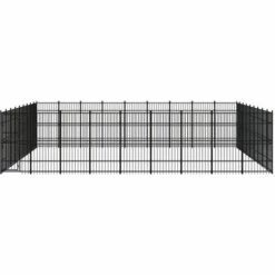VIDAXL Chenil D'extérieur Pour Chiens Acier 74,65 M² - Noir