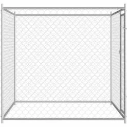 VIDAXL Chenil D'extérieur Pour Chiens 193x193x185 Cm - Argent -Niche, chenil, enclos et parc pour chien Soldes 2022 67702324 3