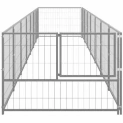 VIDAXL Chenil Argenté 7 M² Acier - Argent -Niche, chenil, enclos et parc pour chien Soldes 2022 67702521 3
