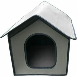 FLYME Niche Pour Chien Exterieur | Maison Pour Chat Étanche | Cabane Chat Exterieur Hiver Pour Animaux De Compagnie | Abri Ecologiques Pliable Pour Chat/Lapin/Petit Chien（gris）